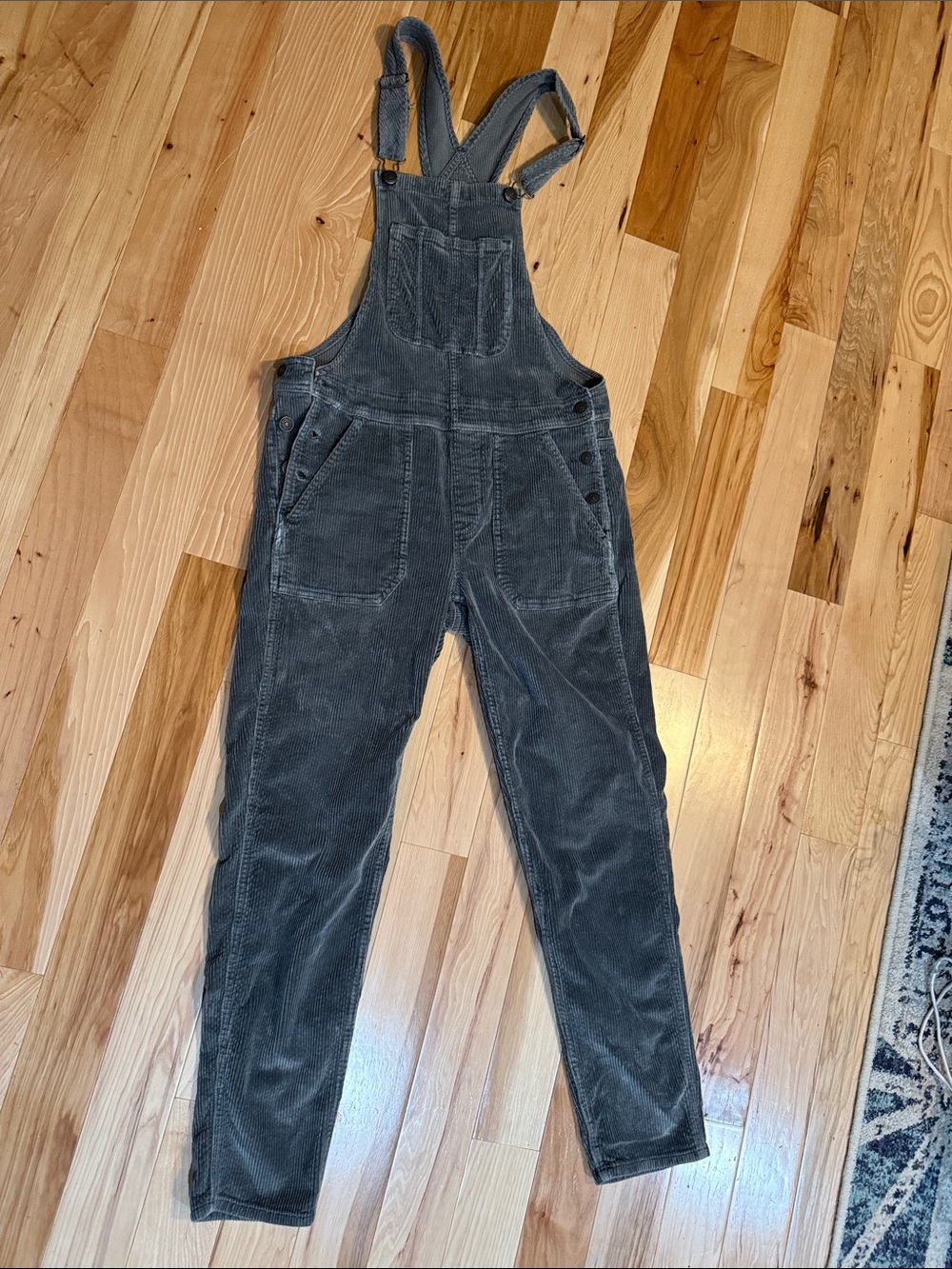 American Eagle Outfitters Dark Charcoal Corduroy Overalls